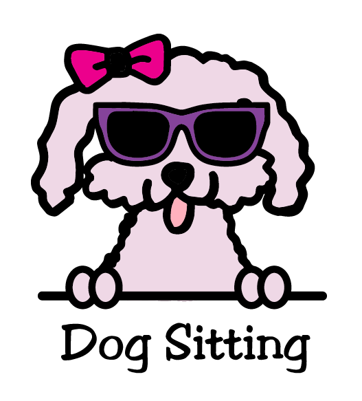 Cute pink dog with sunglasses and a bow.